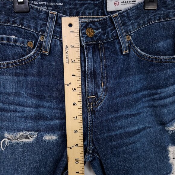 AG Adriano Goldschmied Jeans Women 25 Ex Boyfriend Slouchy Slim Distressed Denim - Picture 9 of 13